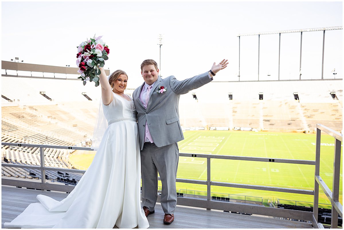 October wedding at Ross-Aide Stadium